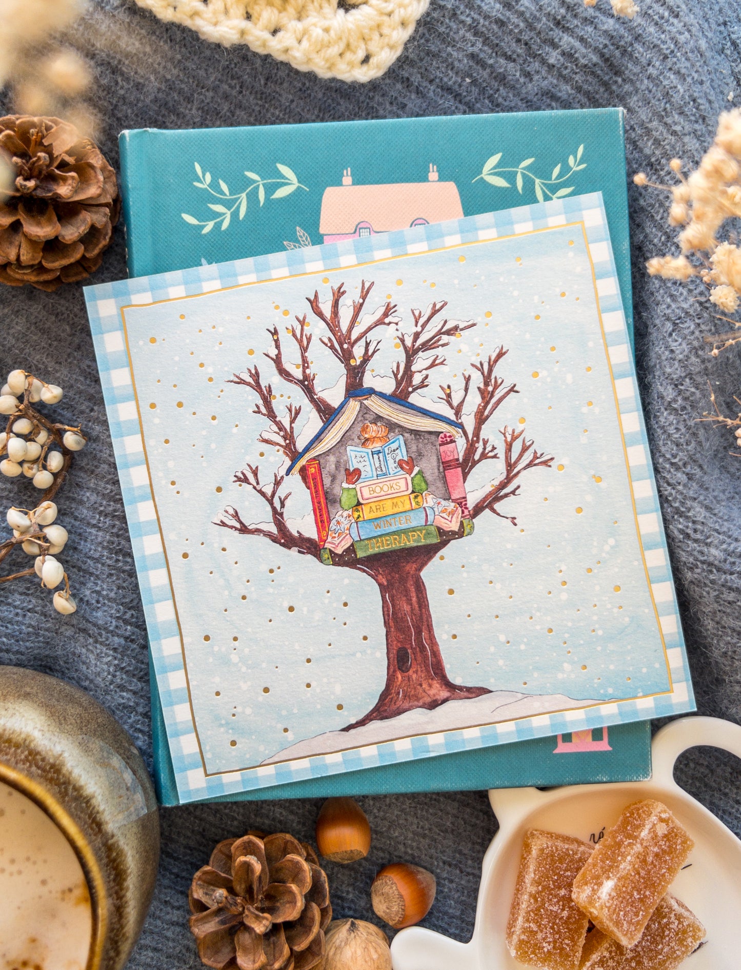 Carte Winter Therapy avec dorures