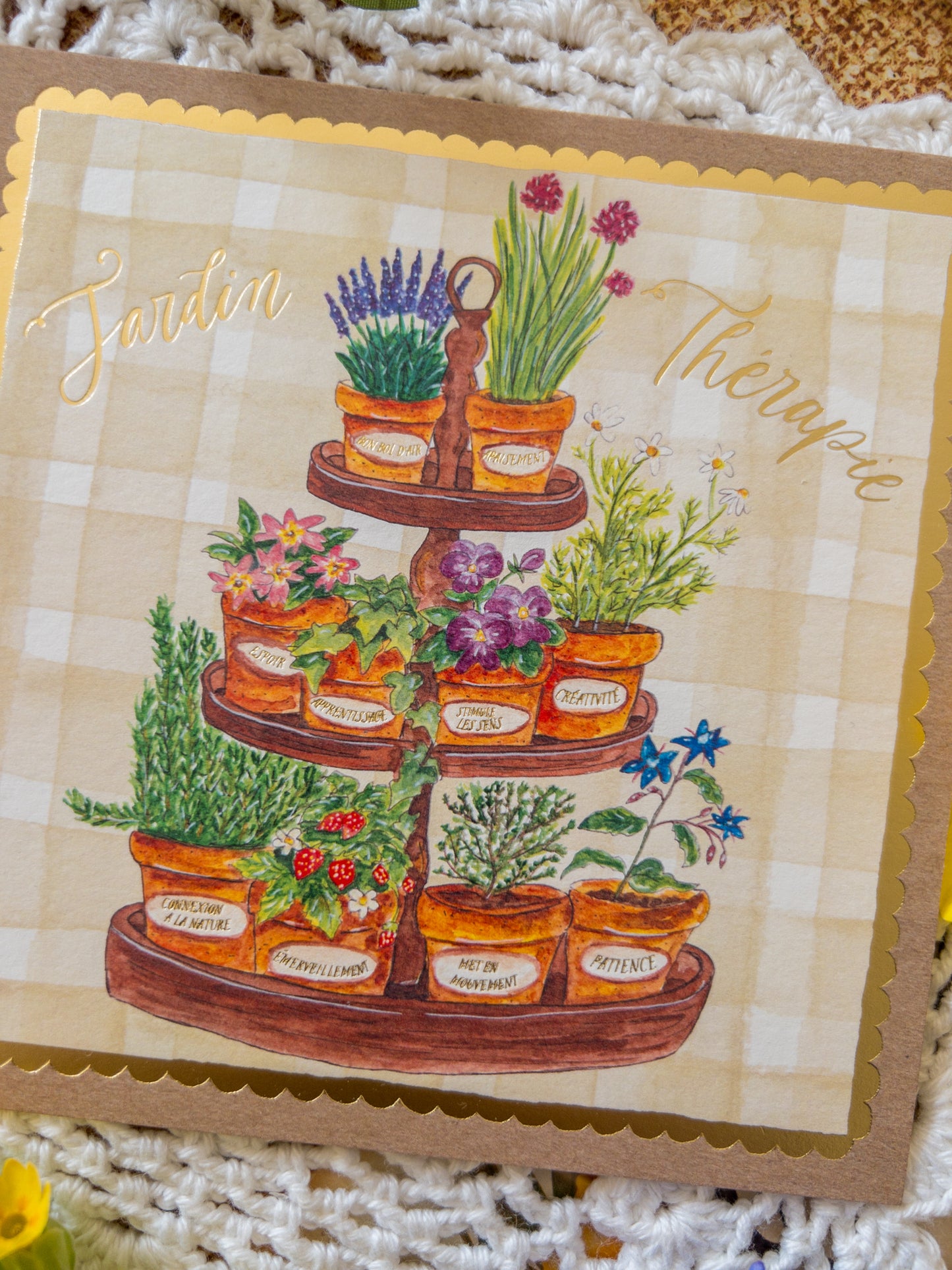Carte Jardin Thérapie (avec dorures)