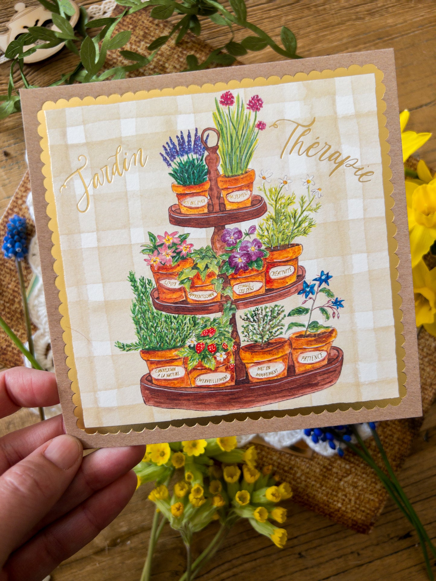 Carte Jardin Thérapie (avec dorures)