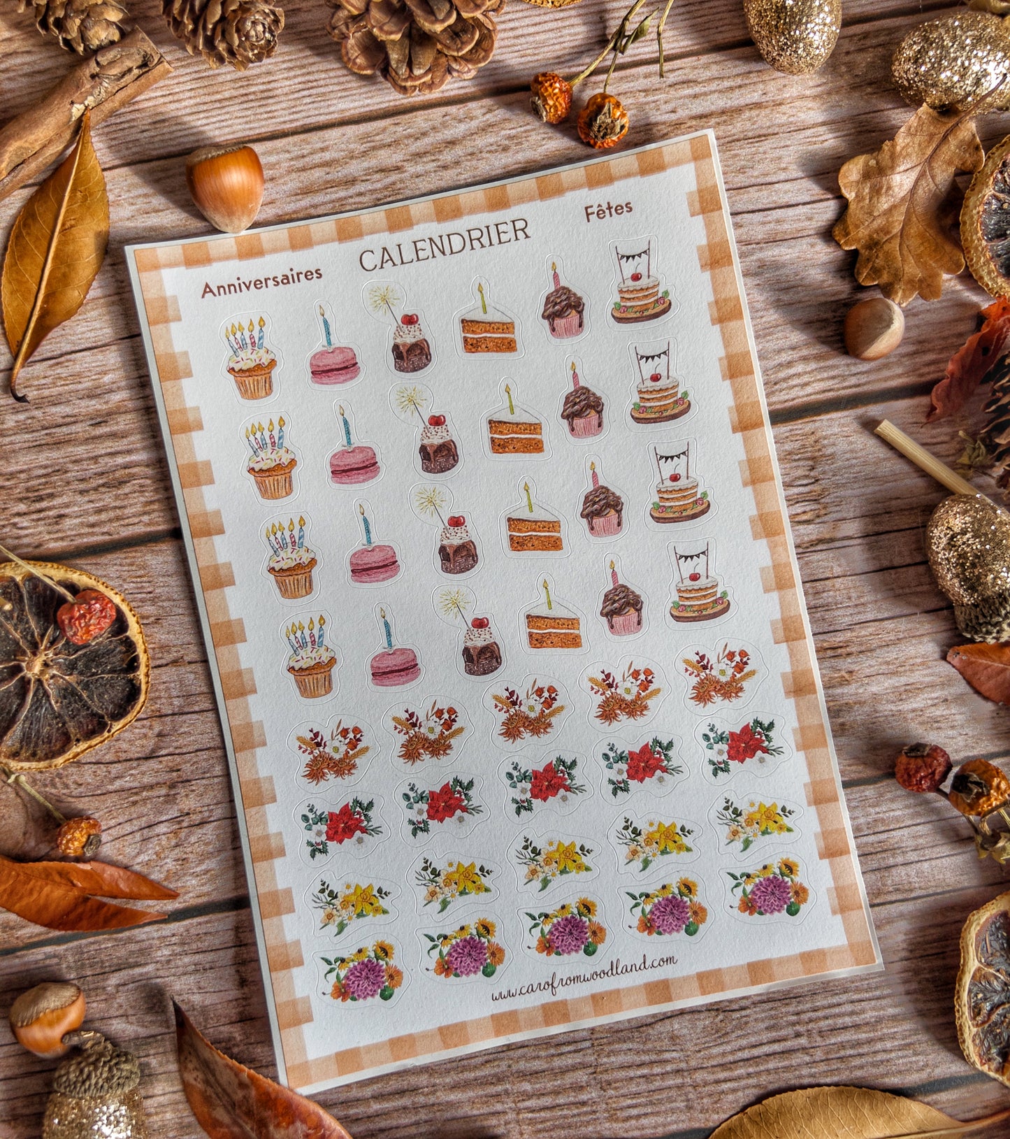 Planche stickers pour calendrier