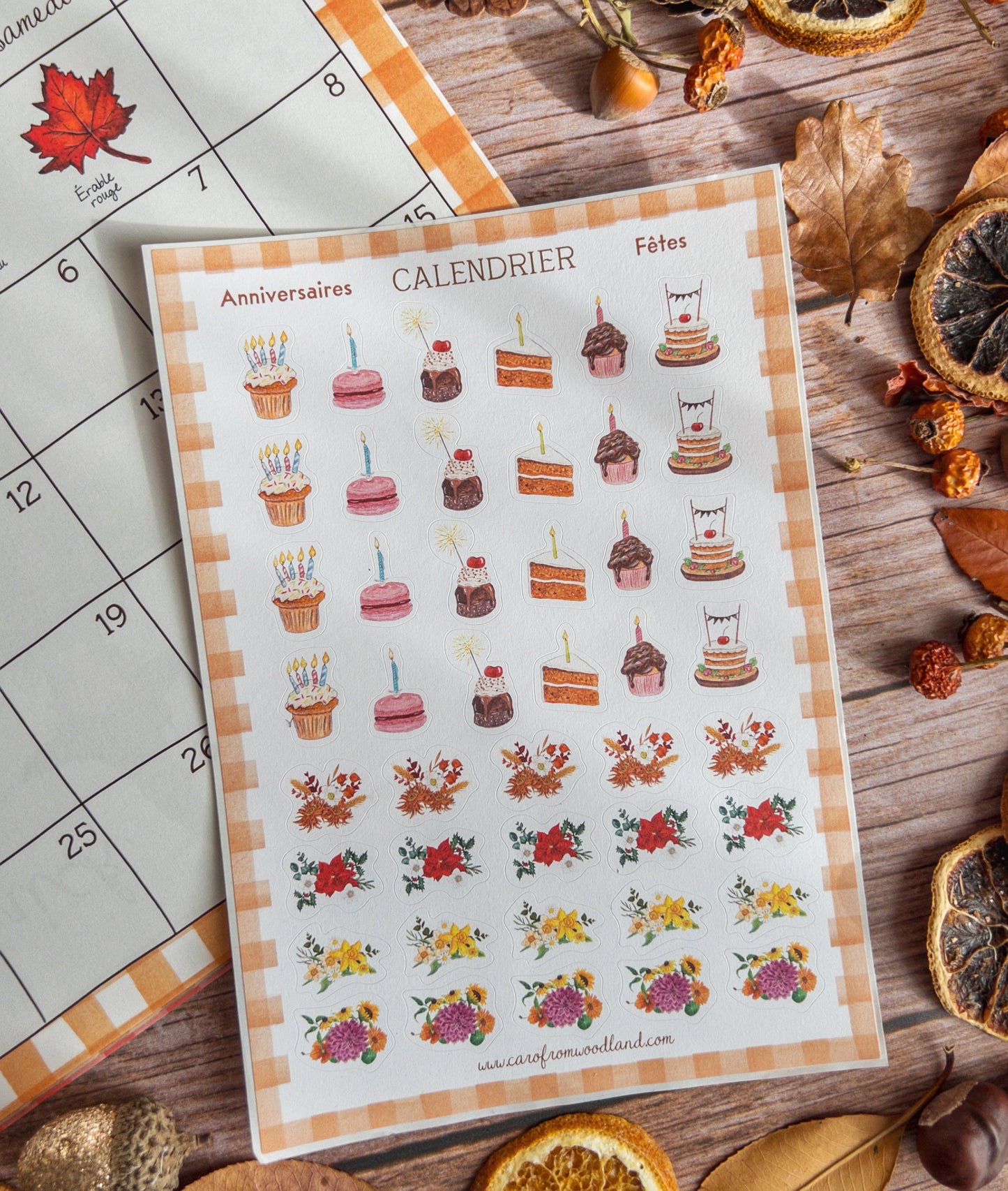 Planche stickers pour calendrier