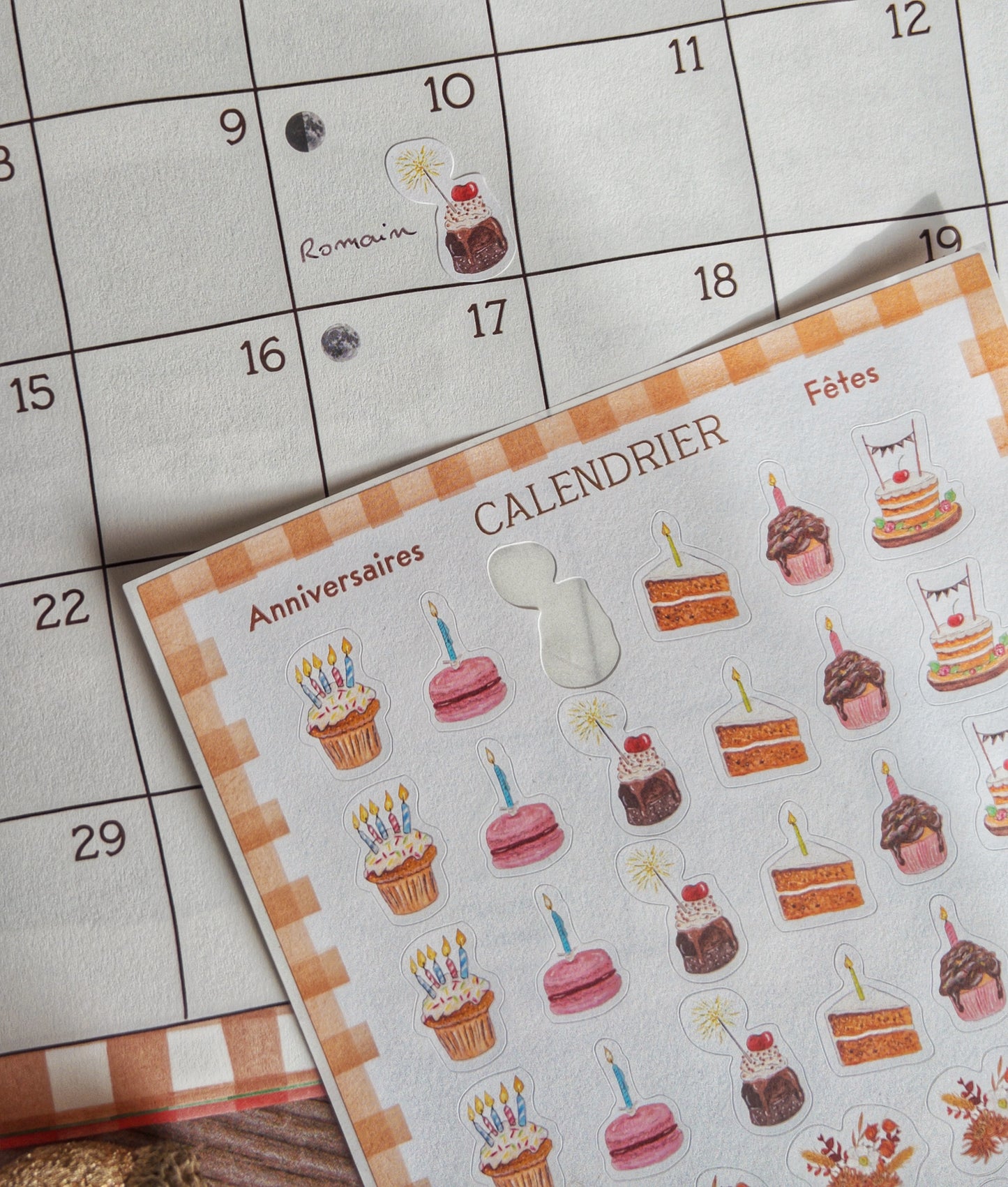 Planche stickers pour calendrier