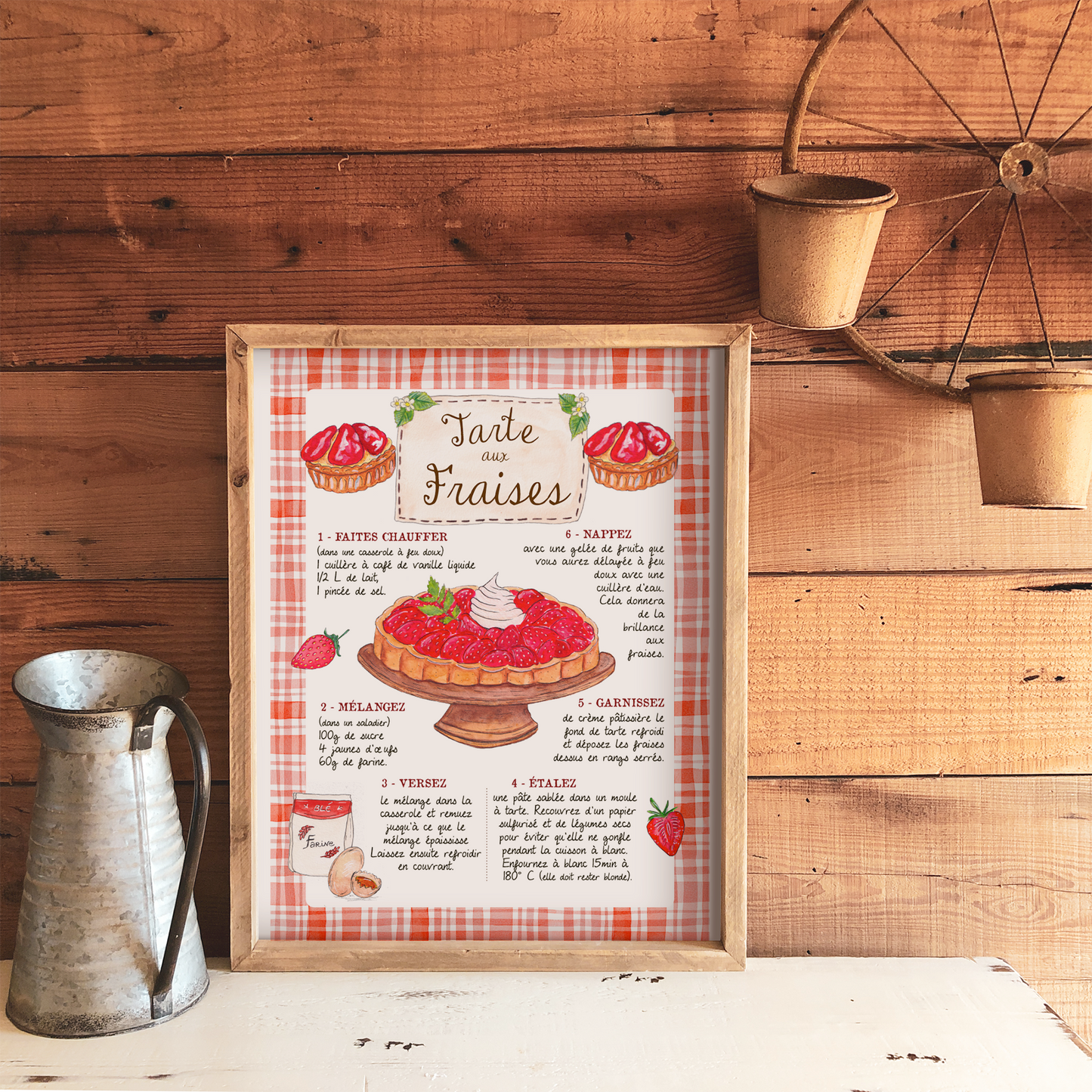 Affiche A4 - Tarte aux fraises (déstockage)