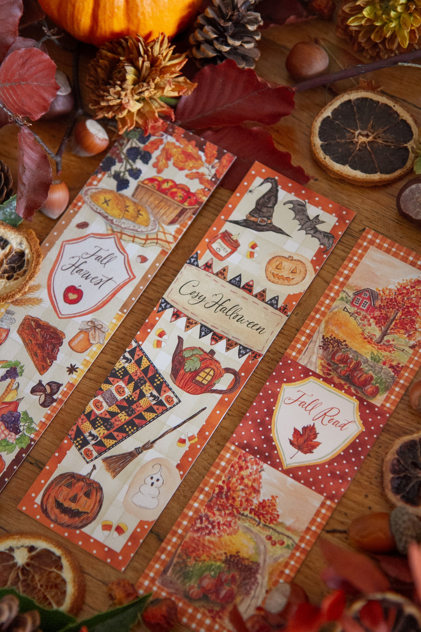 Lot de 3 Marque page d'automne