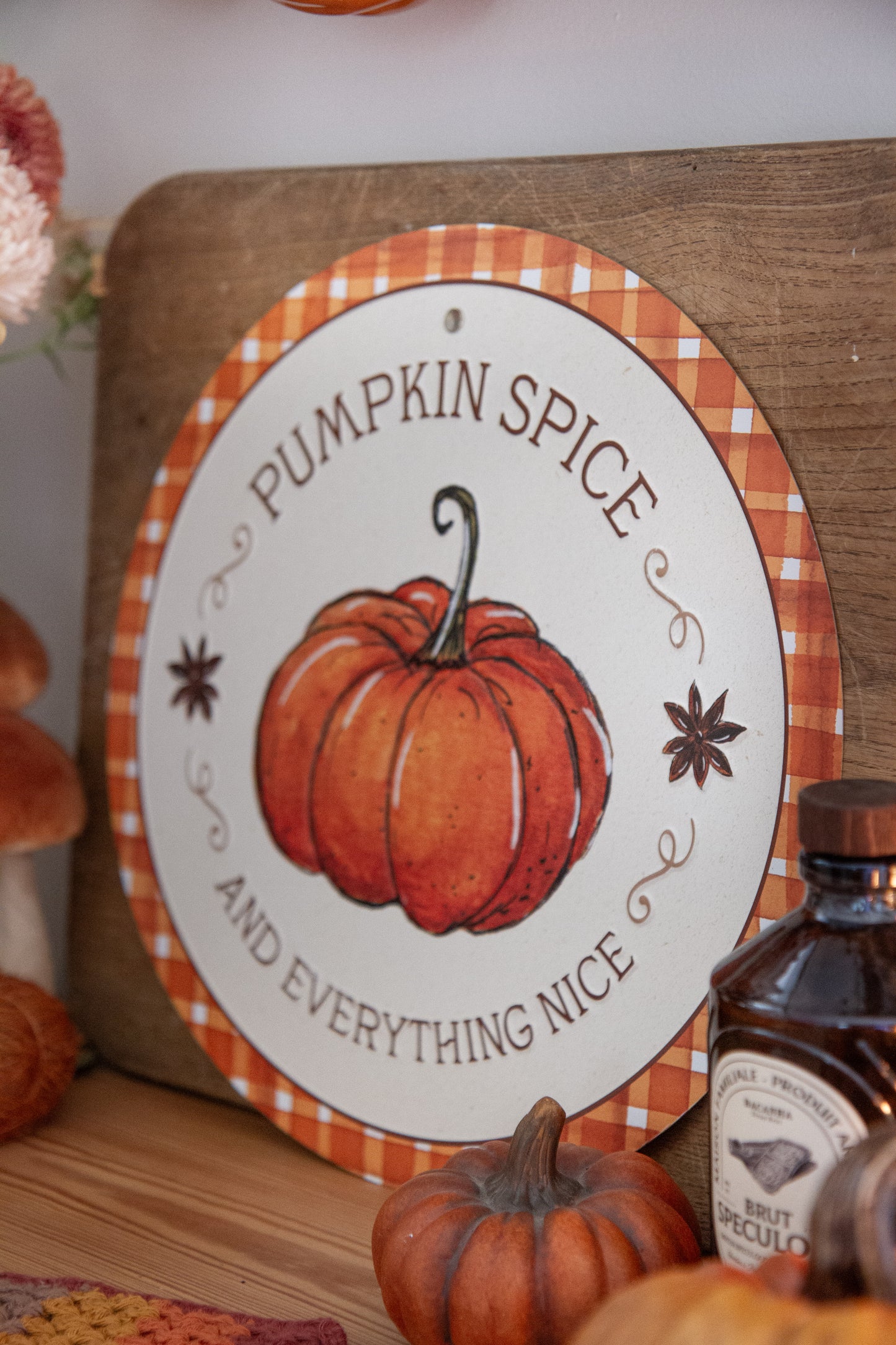 Plaque déco métal Pumpkin Spice