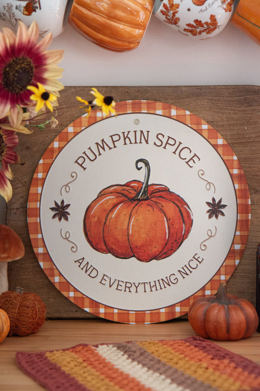 Plaque déco métal Pumpkin Spice
