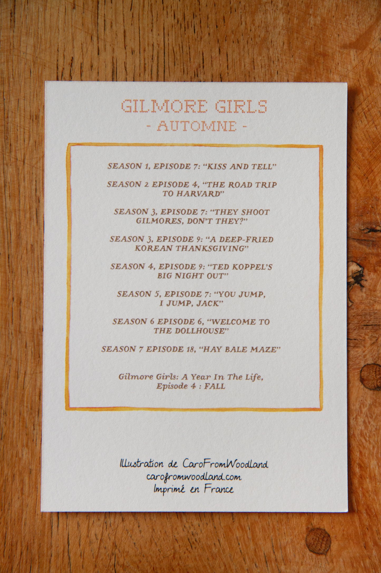 Carte Autumn Festival Gilmore Girls