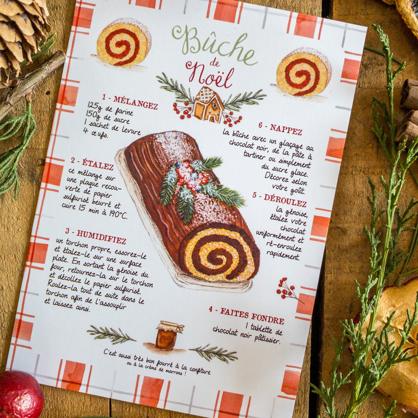 Carte recette Bûche de noël