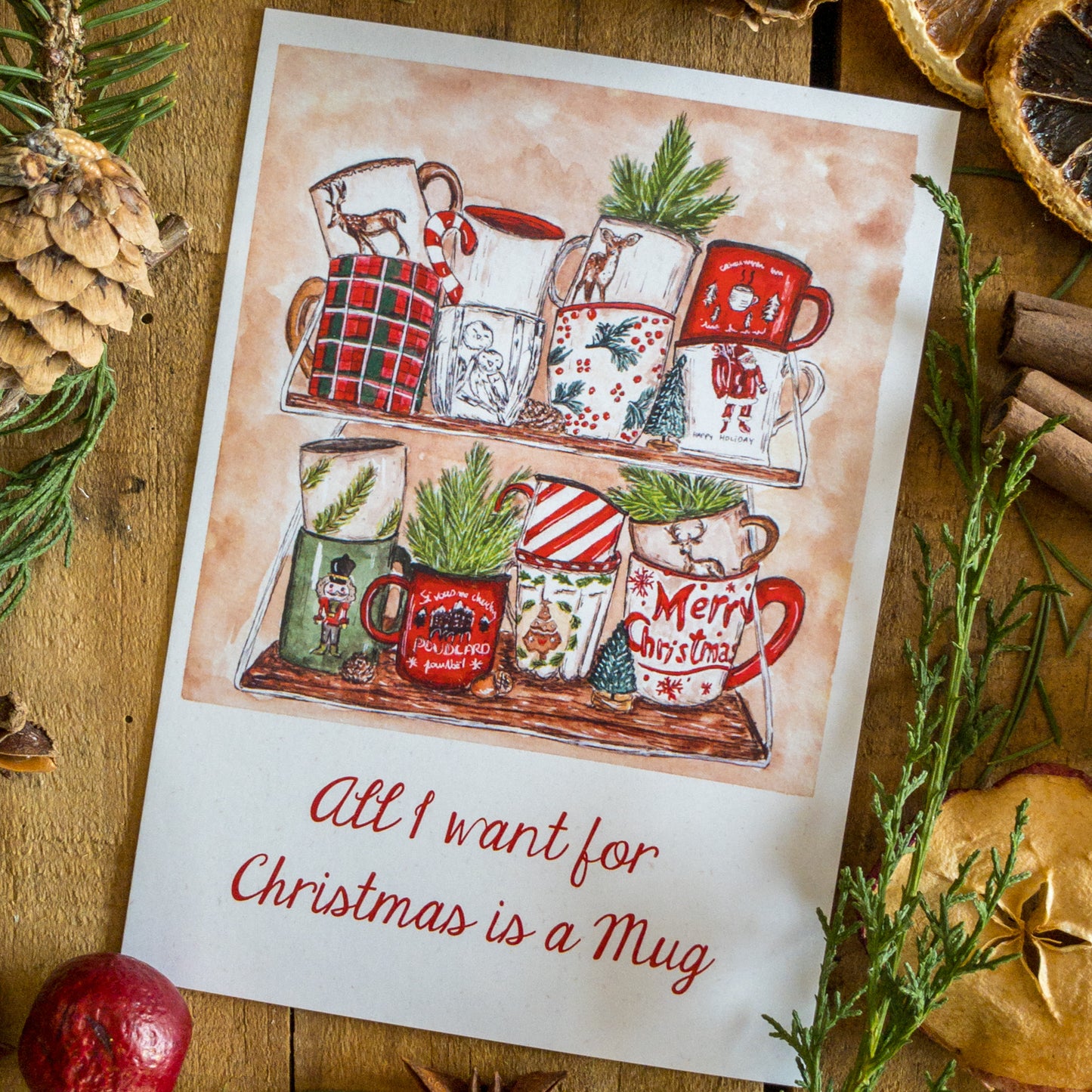 Carte Mugs de noël
