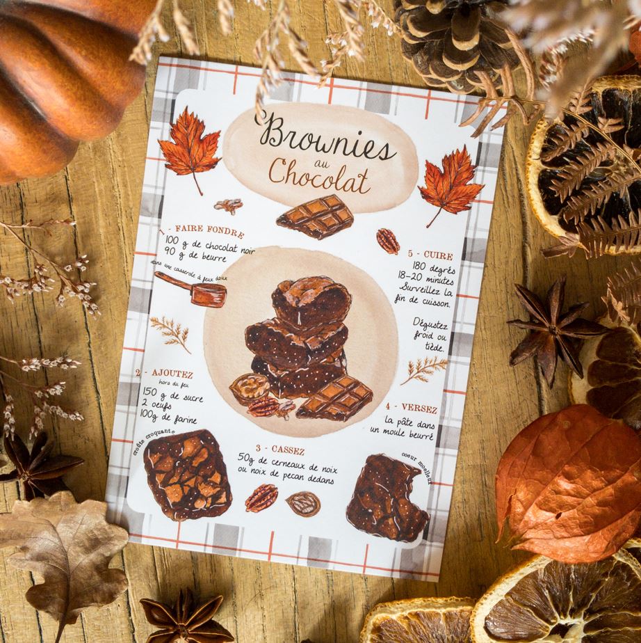 Carte recette Brownies au chocolat