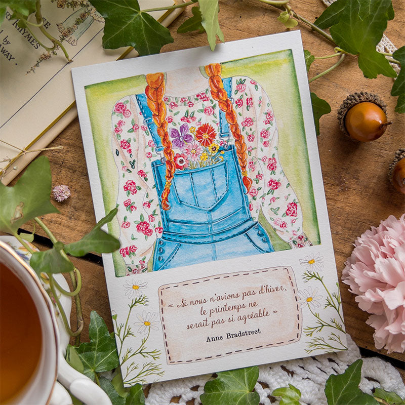 Carte - Fille aux tresses