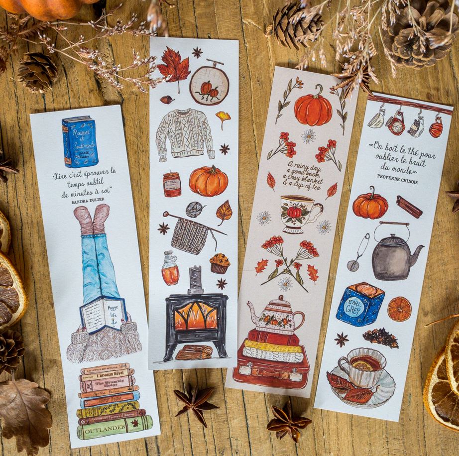 Lot 4 marque-pages Automne