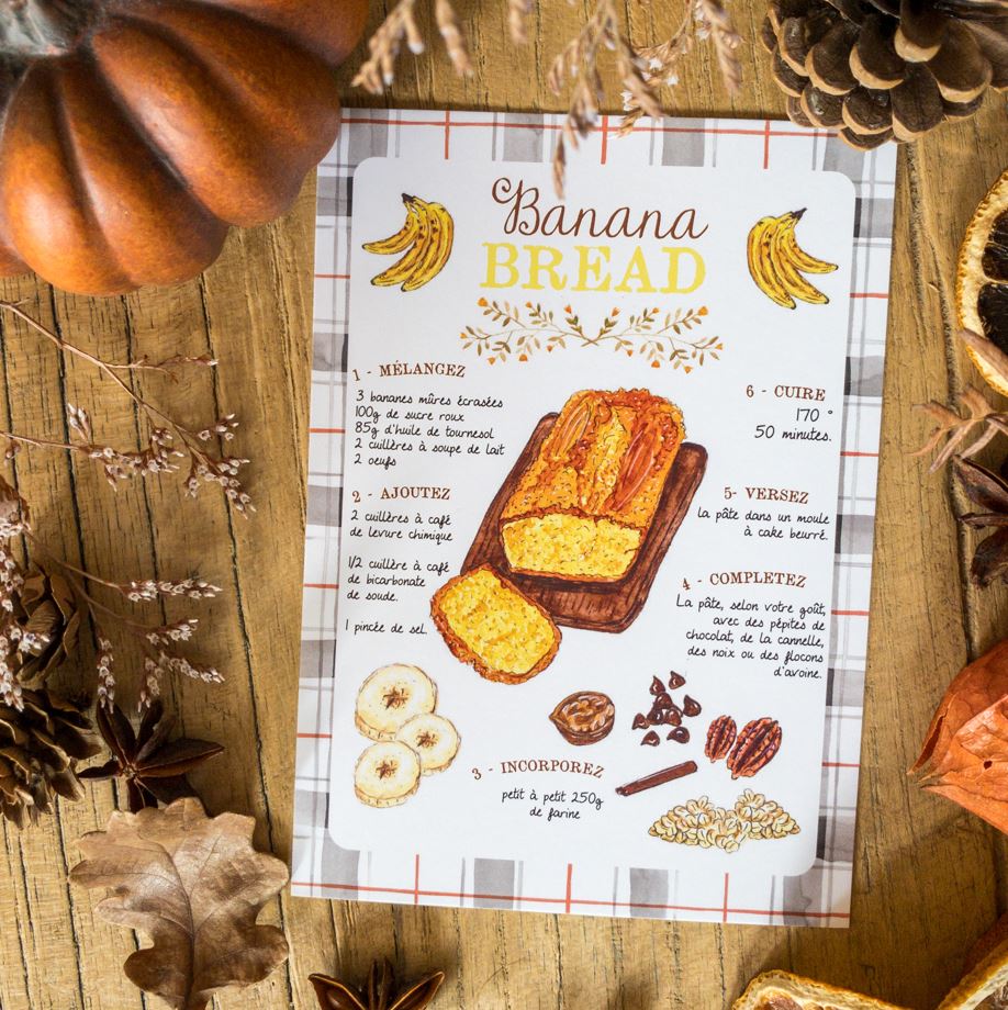 Carte recette Banana Bread