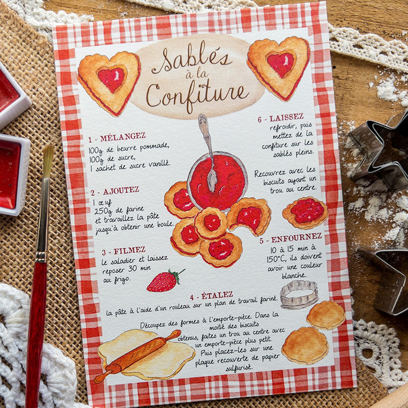 Carte recette - Sablés à la confiture
