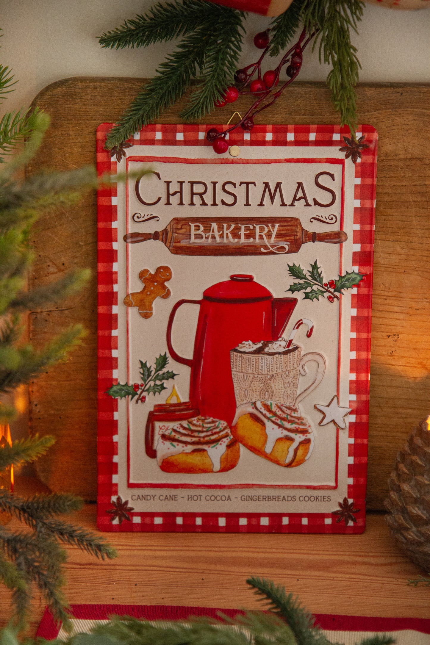 Plaque déco métal Christmas Bakery