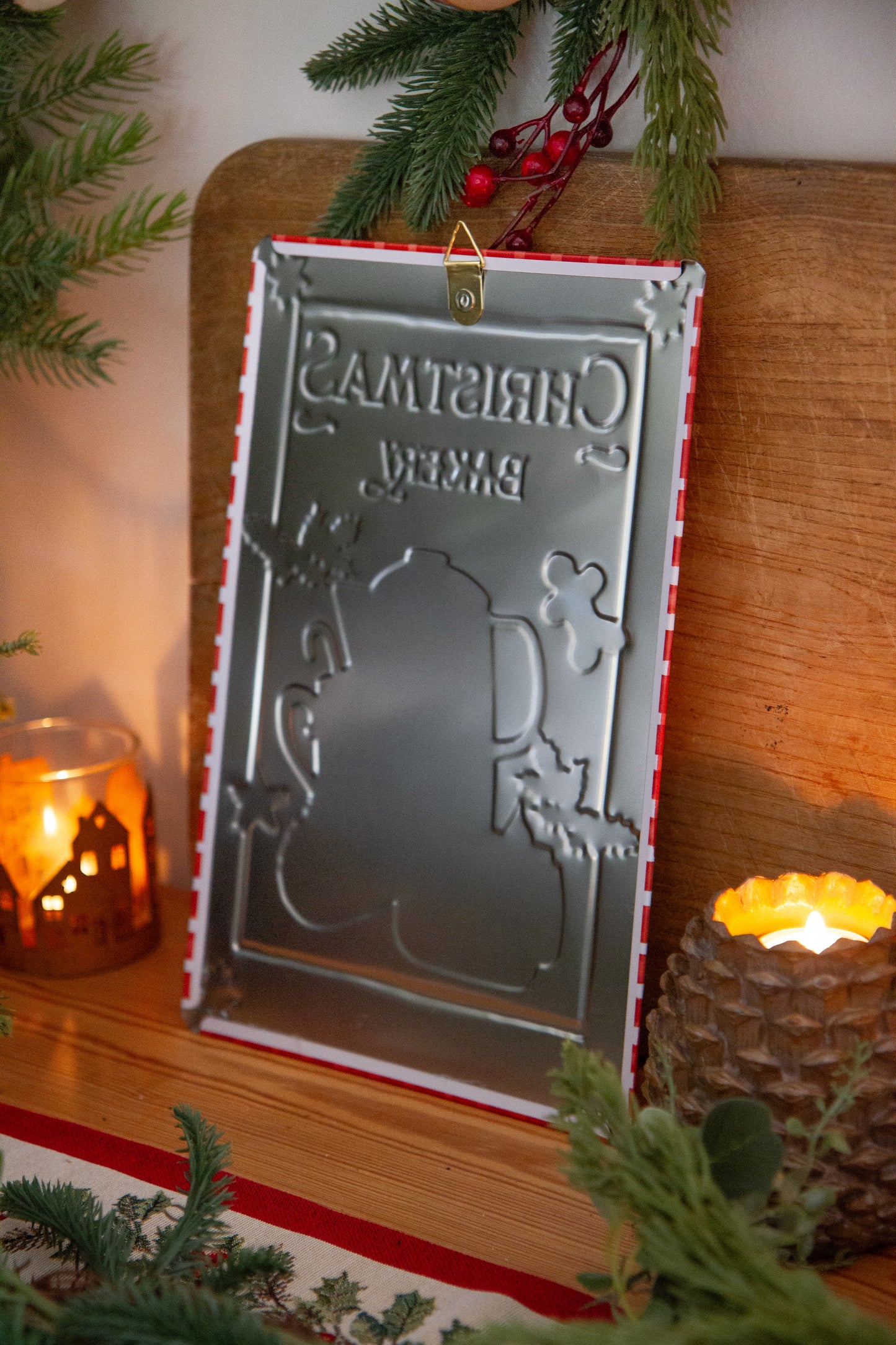 Plaque déco métal Christmas Bakery