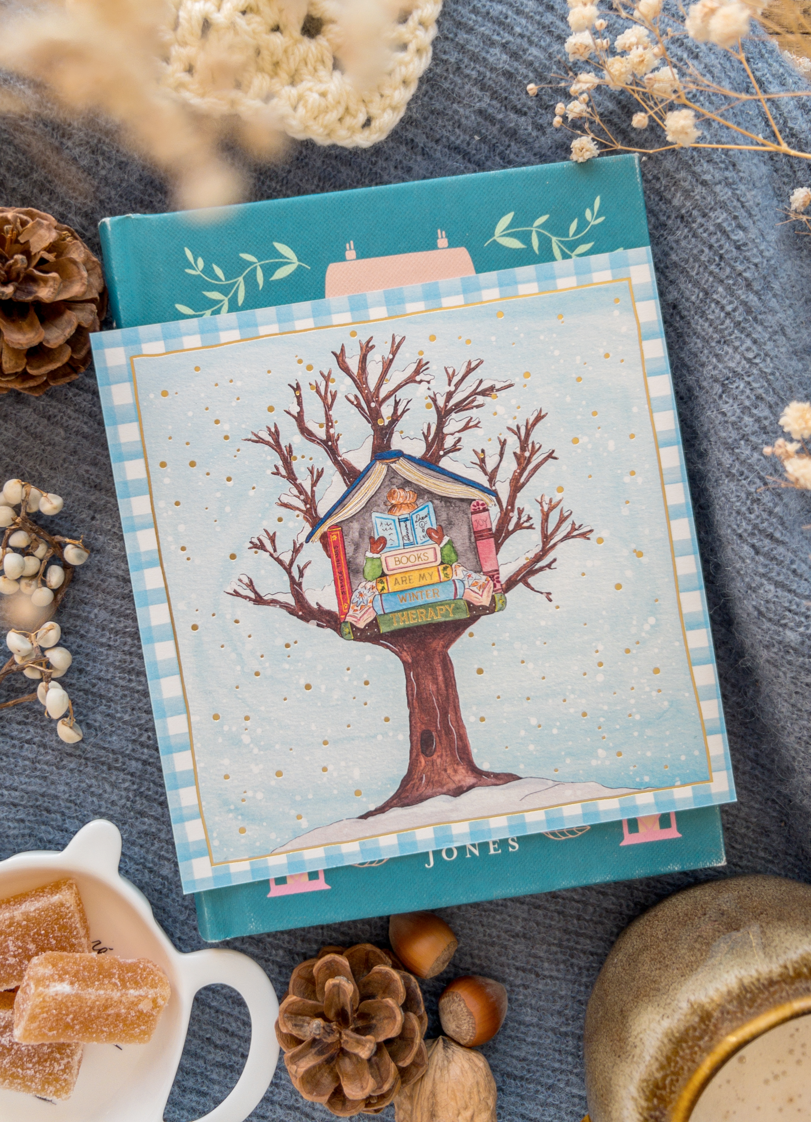 Carte Winter Therapy avec dorures