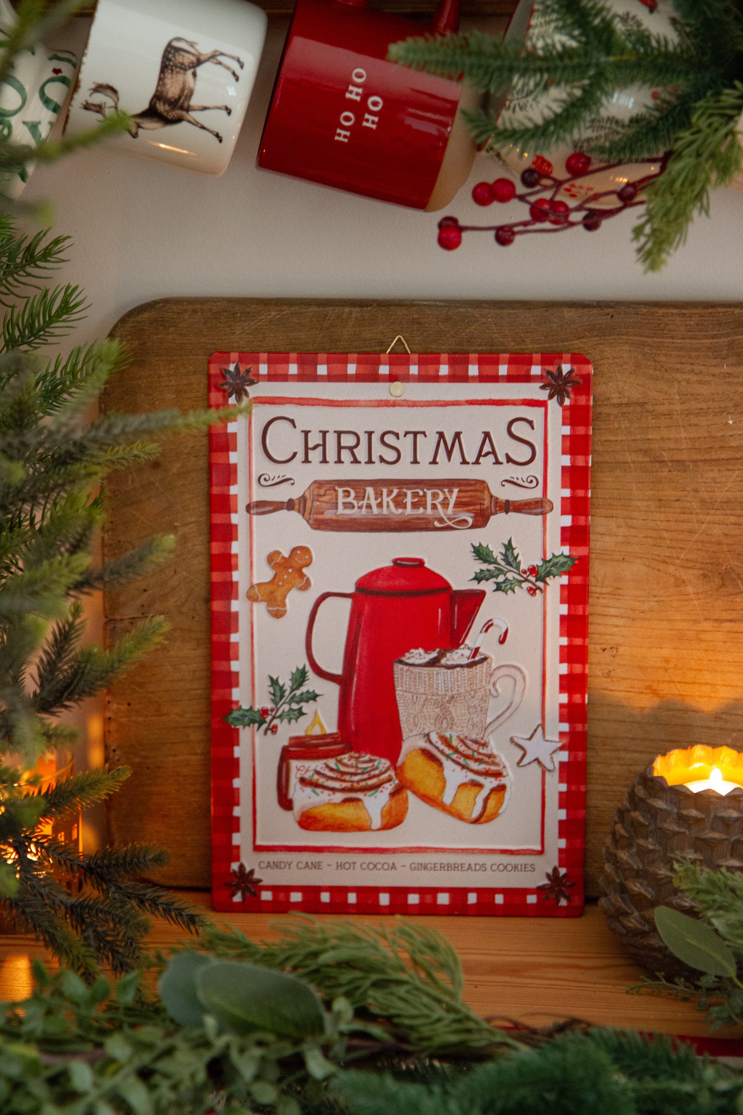 Plaque déco métal Christmas Bakery
