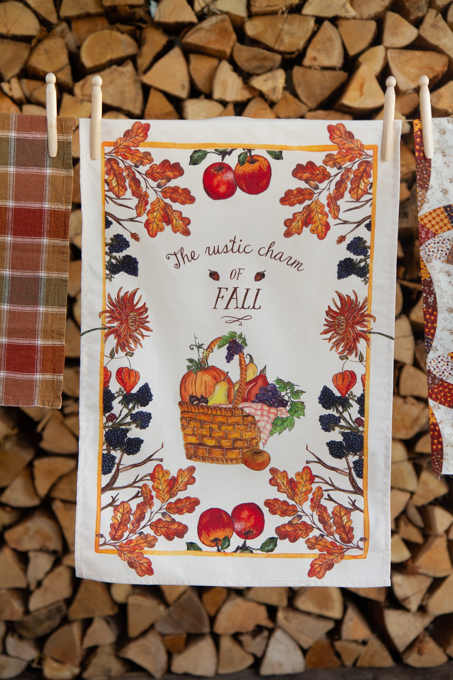 Torchon Automne Rustique