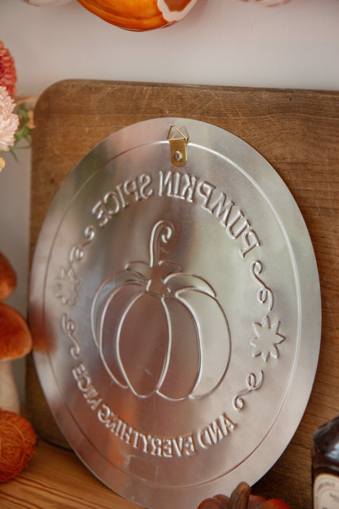 Plaque déco métal Pumpkin Spice