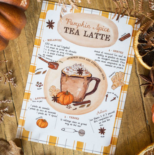 Carte recette Pumpkin Spice Tea Latte