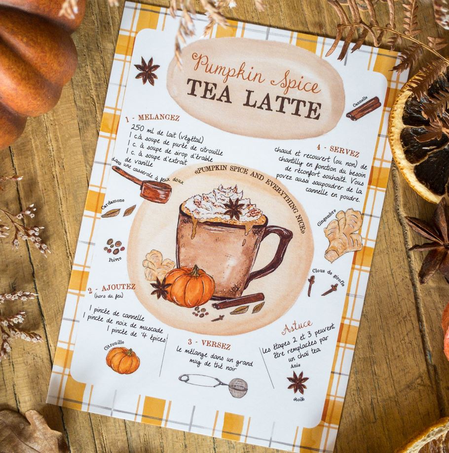 Recette Pumpkin Spice Tea - Affiche A4