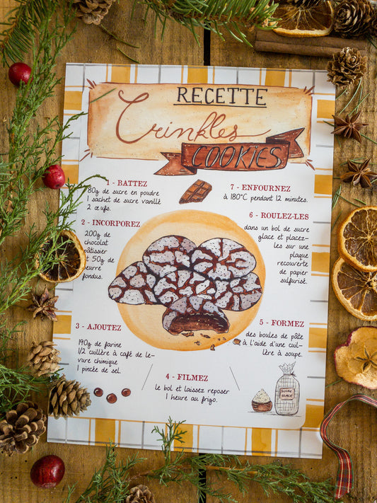 Carte recette Crinkles au chocolat