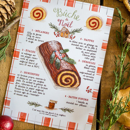 Carte recette Bûche de noël