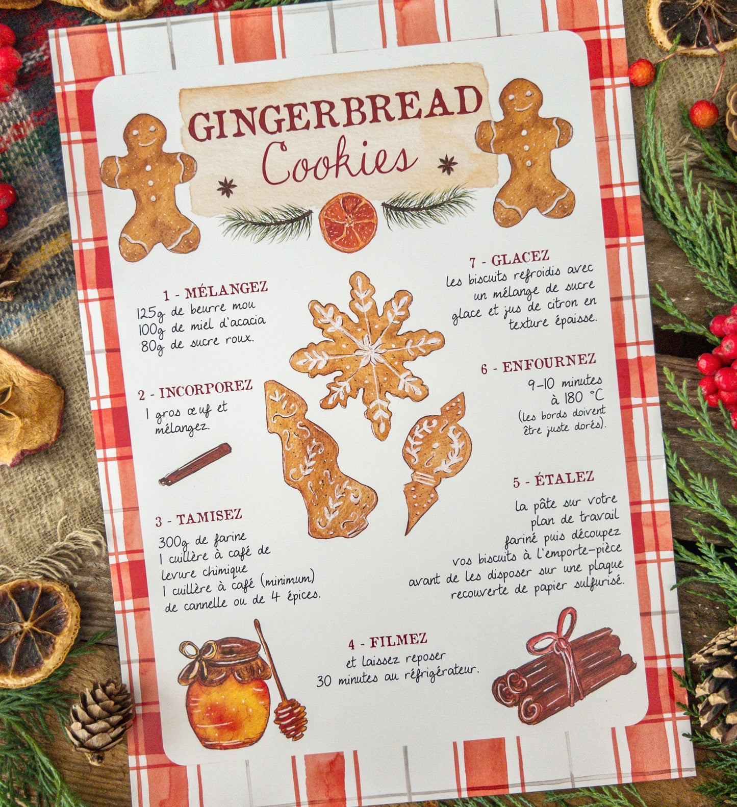 Recette Gingerbread Cookies - Affiche A4
