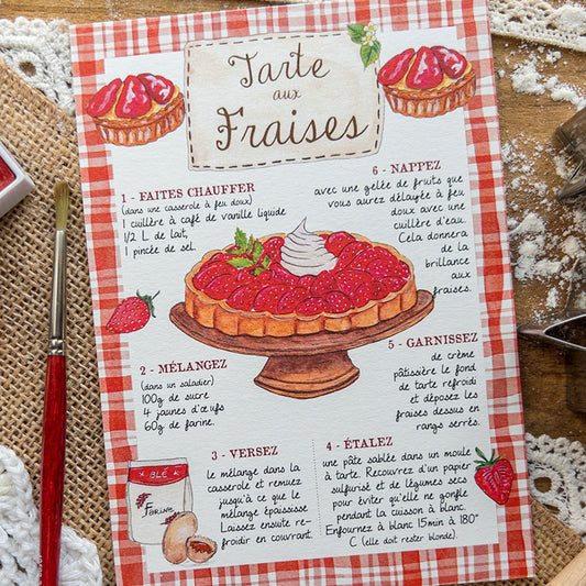 Carte recette - Tarte aux fraises