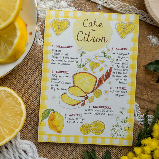 Carte recette - Cake Citron