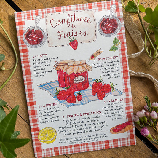 Carte recette - Confiture de fraises