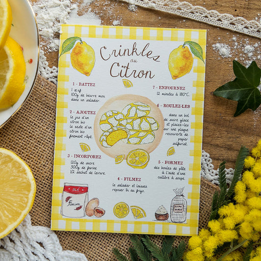 Carte recette - Crinkles au citron